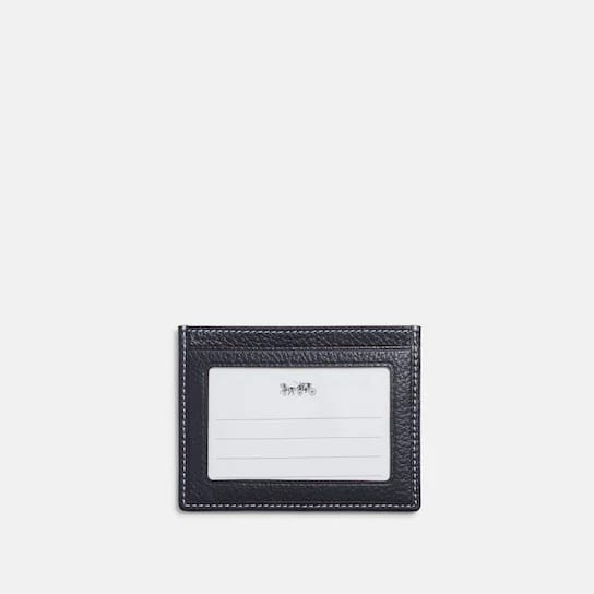 Coach Slim Id Card Case In Signature Chambray