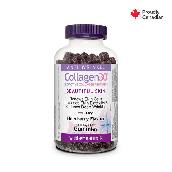 Webber Naturals Collagen30  Bioactive Collagen PeptidesTM 2500 mg Elderberry Gummies 110ea