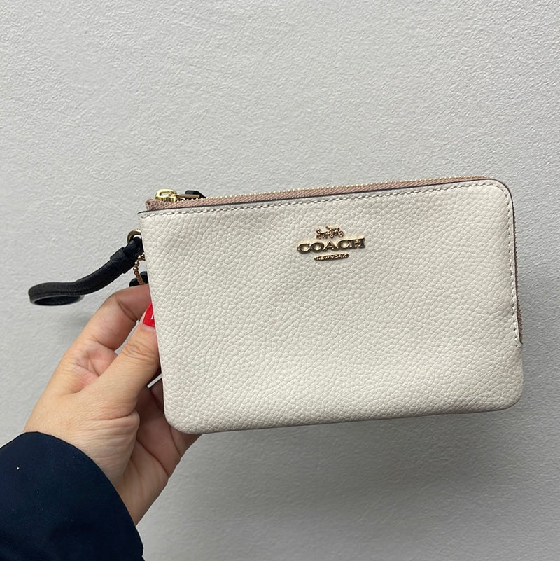 Copy of Coach Double Corner Zip Wristlet In Colorblock