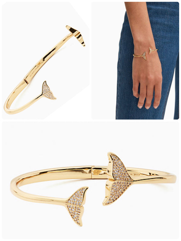 Kate Spade Whale Tails Pave Hinged Cuff