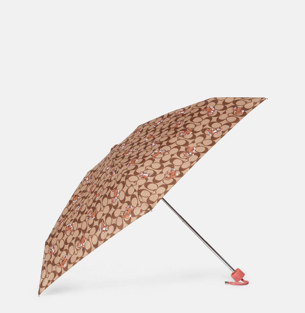 Coach Uv Protection Mini Umbrella In Signature Dancing Kitten Print