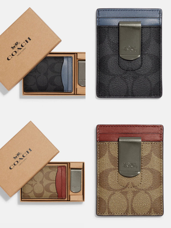 Coach Boxed 3 In 1 Card Case Gift Set In Colorblock Signature Canvas