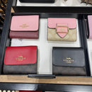 Coach Small Trifold Wallet In Blocked Signature Canvas