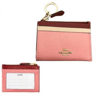 清Coach Mini Skinny Id Case In Colorblock Candy Pink Multi