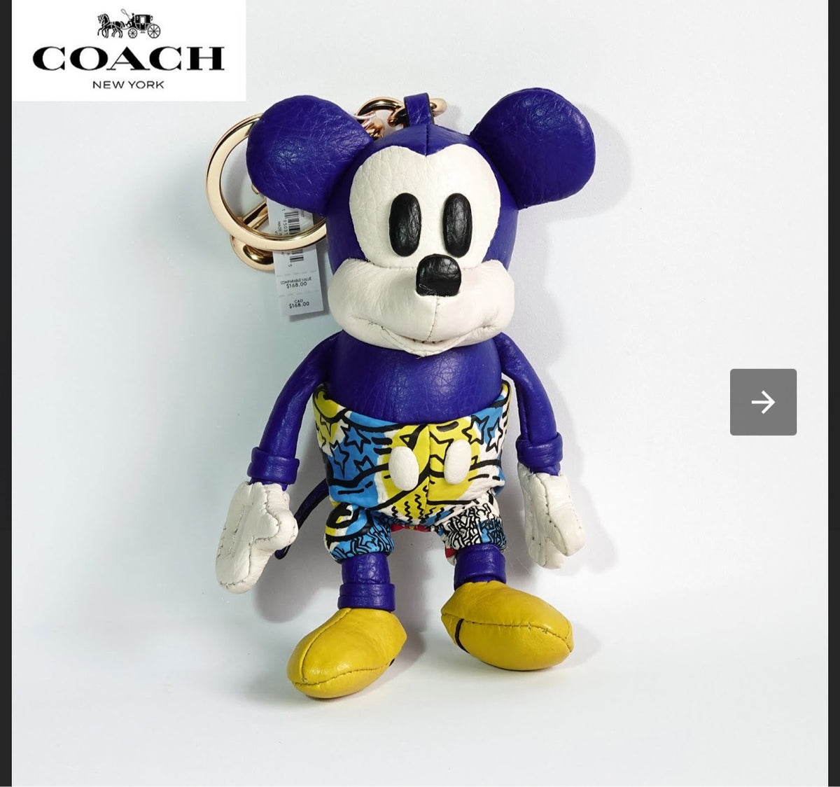 Coach x Disney x Keith Haring Mickey Mouse Collectible Bag Charm Sport buy Blue NWT