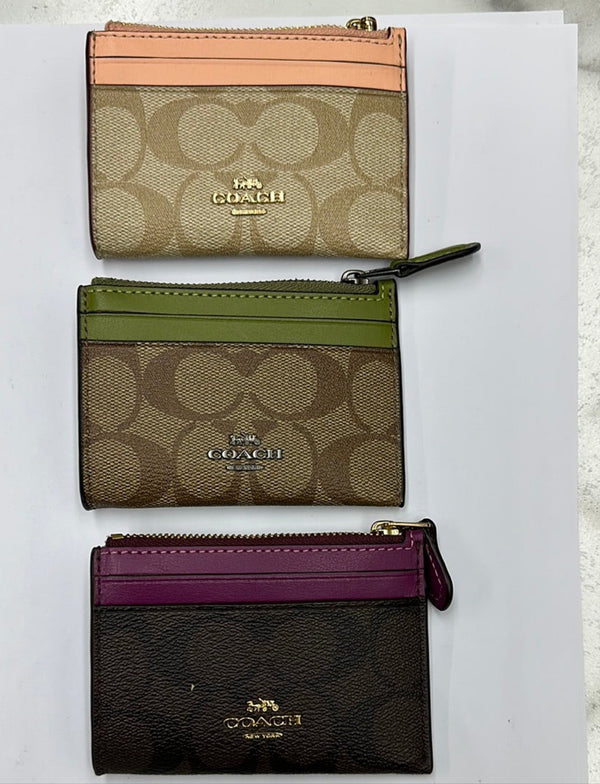 Coach Mini Skinny Id Case In Signature Canvas