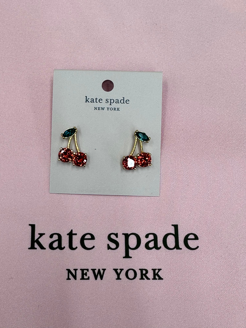 Kate Spade Crystal Cherry Stud Earrings