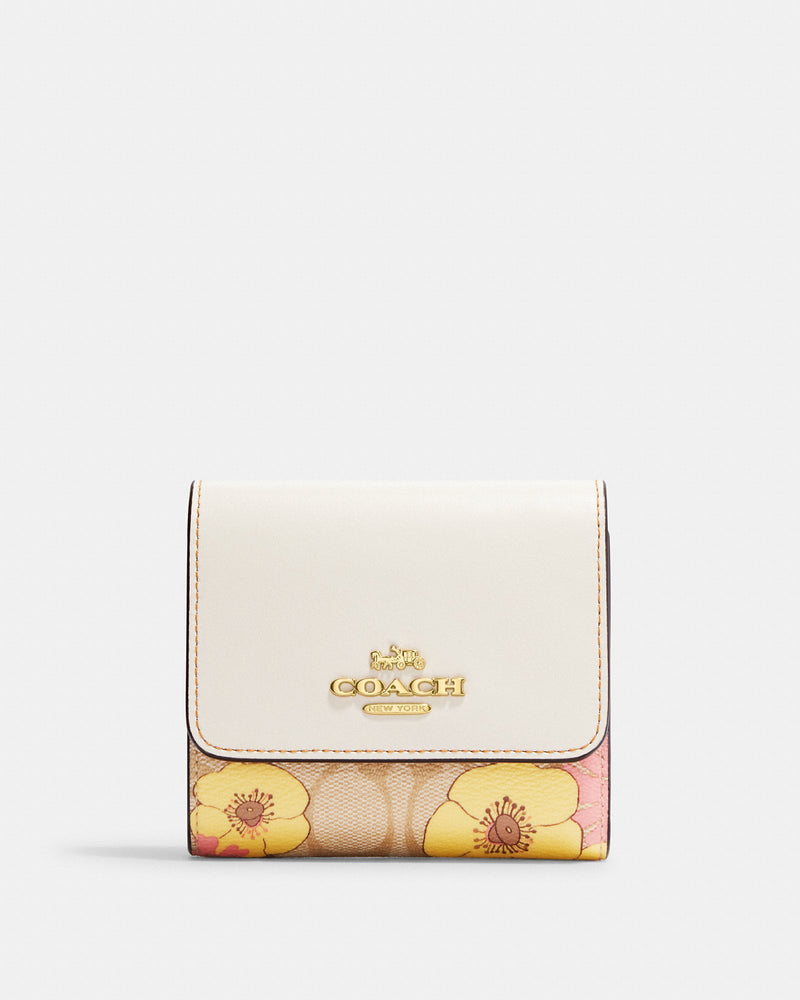 Coach Small Trifold Wallet With Lovely Butterfly Print
