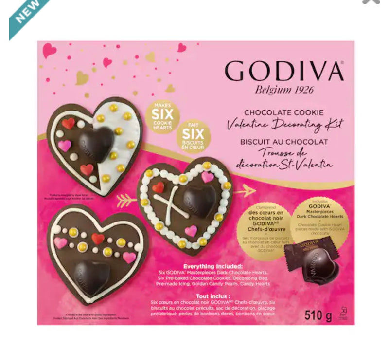 Godiva Chocolate Valentine Cookie Decorating Kit情人節限定愛心DIY 朱古力曲奇510g