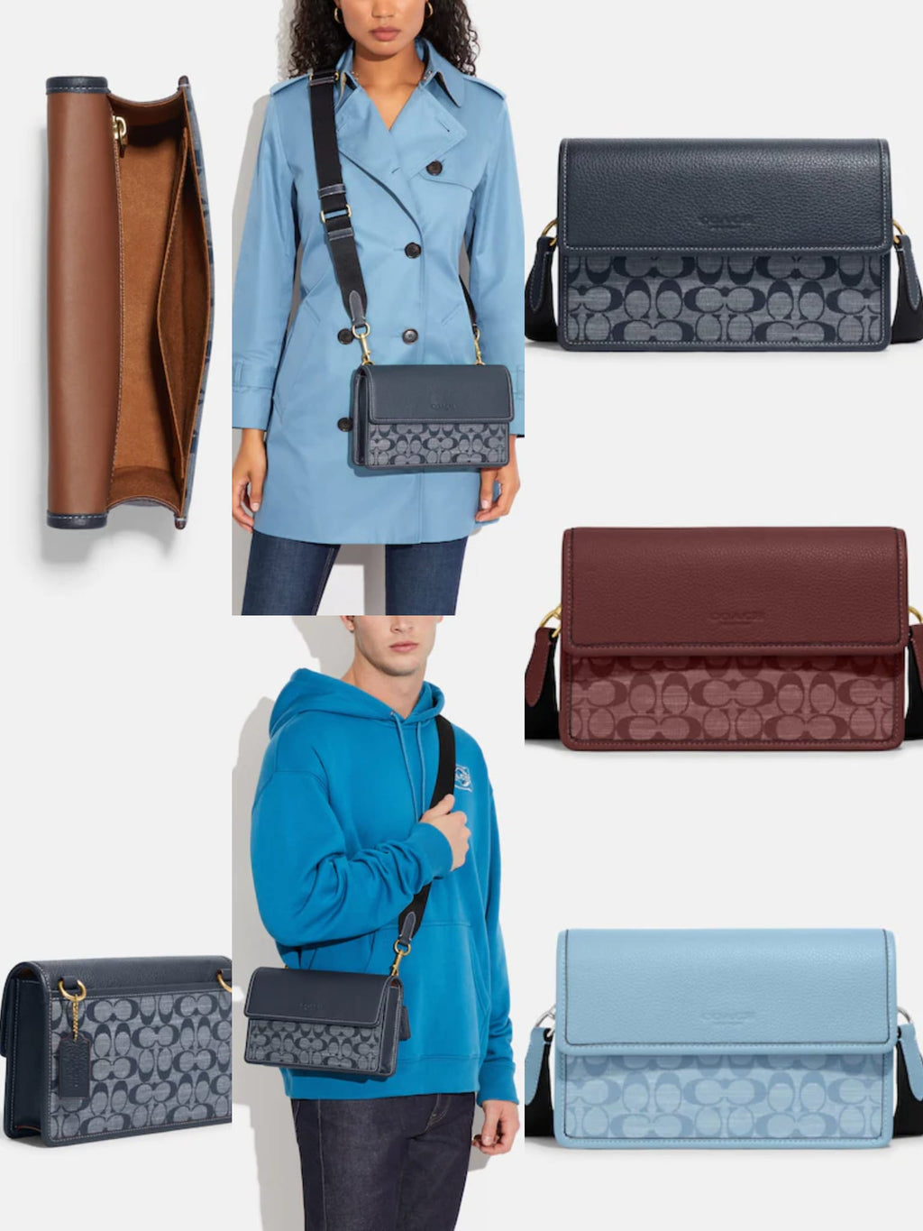 Turner flap crossbody in signature chambray Clearance