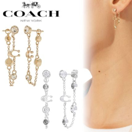 Coach Signature Crystal Chain Earrings