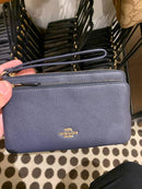 Coach large double zip wridtlet