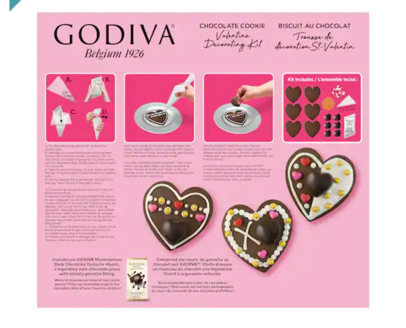 Godiva Chocolate Valentine Cookie Decorating Kit情人節限定愛心DIY 朱古力曲奇510g