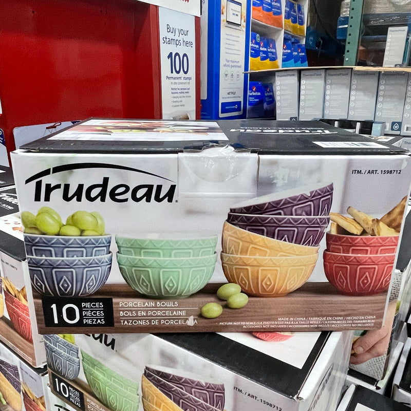 🚢(船運) TRUDEAU RHEA PORCELAIN BOWLS pack of 10 美國Trudeau 五色陶瓷飯碗 10件裝