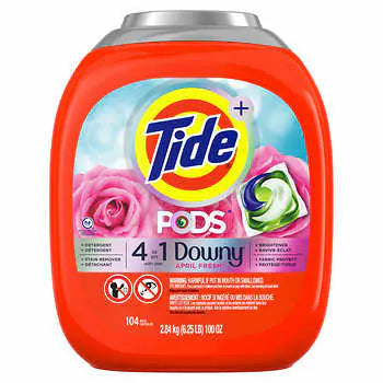 🚢(船運) Tide PODS with Downy Liquid Laundry Detergent Pacs, April Fresh, 104-count Tide 4合1洗衣膠囊勁量裝 104粒