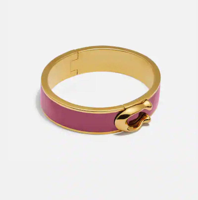 Coach Signature hinged bangle (Pink)