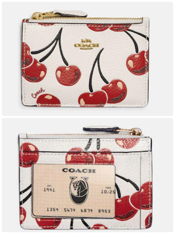 Coach Mini Skinny Id Case With Cherry Print 專門店款