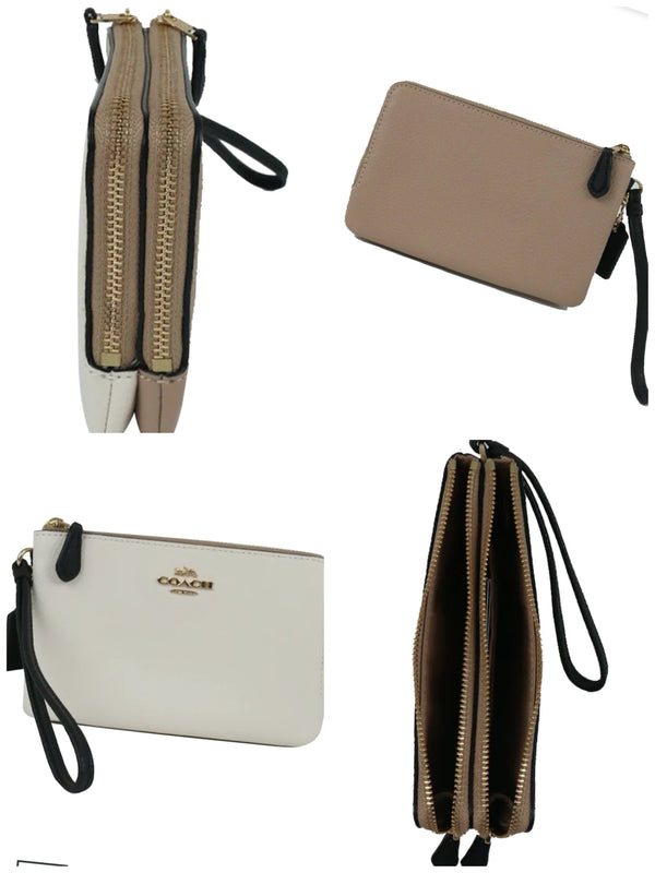 Copy of Coach Double Corner Zip Wristlet In Colorblock