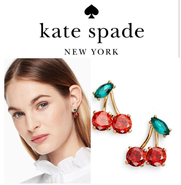 Kate Spade Crystal Cherry Stud Earrings