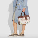Coach Field Tote 30 With Garden Embroidery Coach Badge (White)
