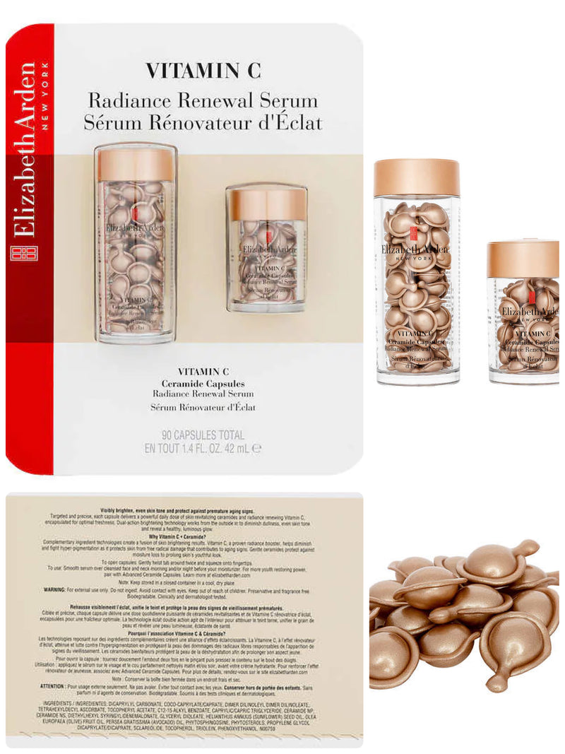 Elizabeth Arden Vitamin C Radiance Renewal Serum, 90 Capsules 雅頓維他命 C 亮澤再生精華皇牌膠囊 90 粒