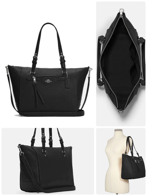 Coach Leather Kleo Carryall (Black)