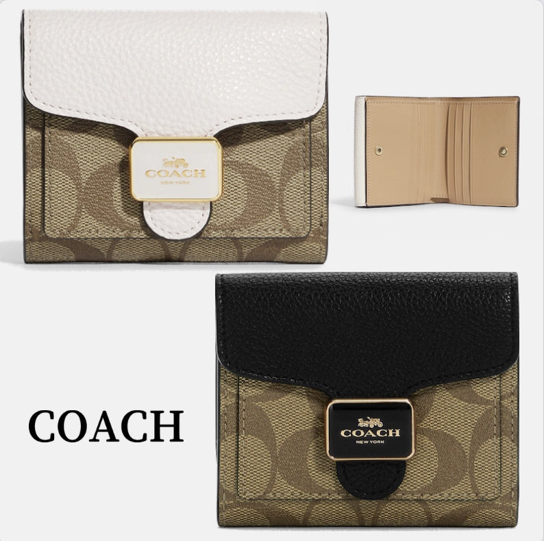 Coach Pepper Wallet In Signature Canvas(白色only)