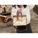 Coach Field Tote 30 With Garden Embroidery Coach Badge (White)