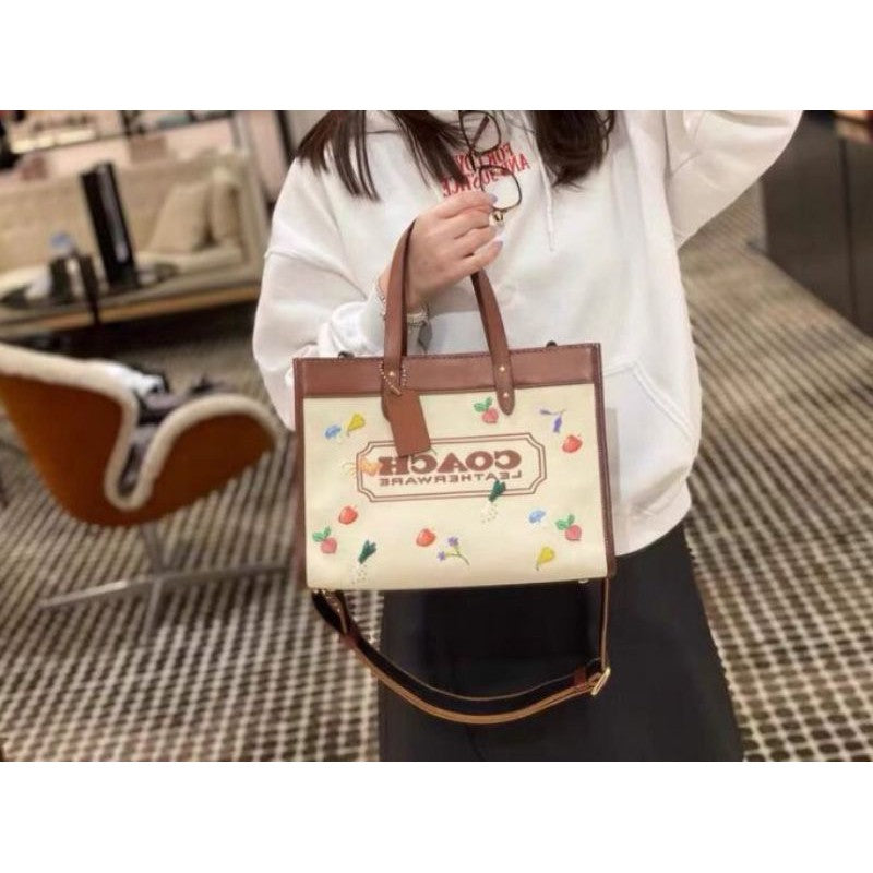 Coach Embroidered Shoulder Bags