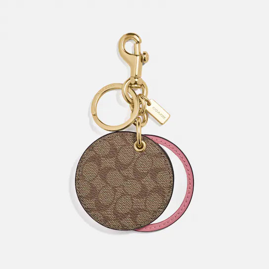 Coach Mirror Bag Charm In Signature Canvas (Khaki)