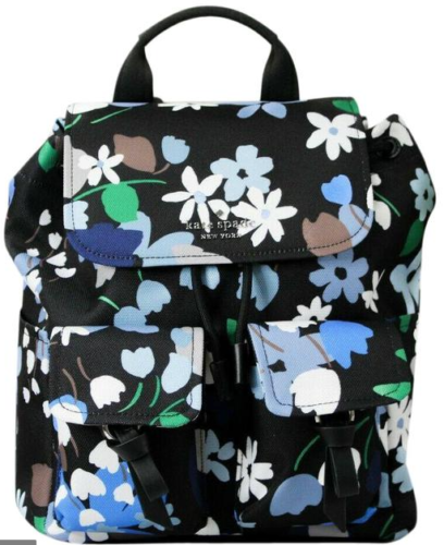 Kate Spade Flap Large Backpack Carley Bloom Blue Floral